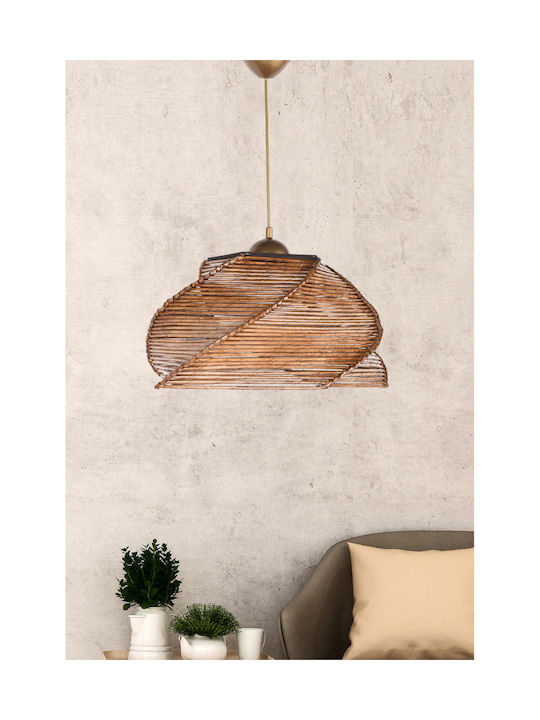 HomeMarkt Ρυθμιζόμενο Κρεμαστό Φωτιστικό Καφέ Boho με Ντουί E27 36εκ.