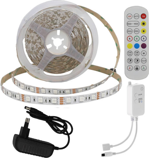 Optonica Smart LED Strip 12V RGB Light 5m Type SMD5050 with Power Supply & Remote Control