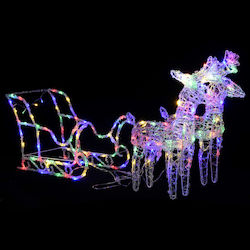 vidaXL Christmas Plastic Outdoor Illuminated Reindeer Figure Multicolour Electric 55x130cm 2pcs