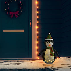 vidaXL Luminată Crăciunească Textilă Figurină Pinguin Neagră 60cm. Pentru Uz Exterior 328500