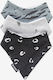 Minene Zebra Bandana Stoff mit Taste Blau 3Stück