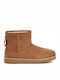 Classic Mini Logo Suede Γυναικεία Μποτάκια με Γούνα Chestnut