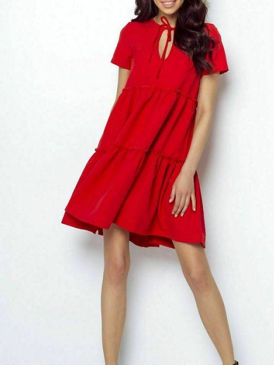 Ivon 214 Summer Mini Dress Red 116129