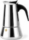 Leopold Vienna Stovetop Espresso Pot for 4Cups Inox Silver