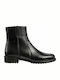 077-47408 Leder Stiefeletten Damen Schwarz