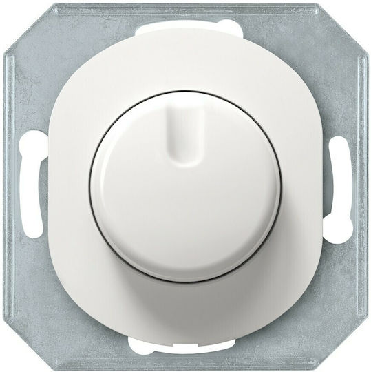 Aling Conel E6175.0 Χωνευτός Διακόπτης Dimmer χωρίς Πλαίσιο LED Περιστροφικός 100W σε Λευκό Χρώμα