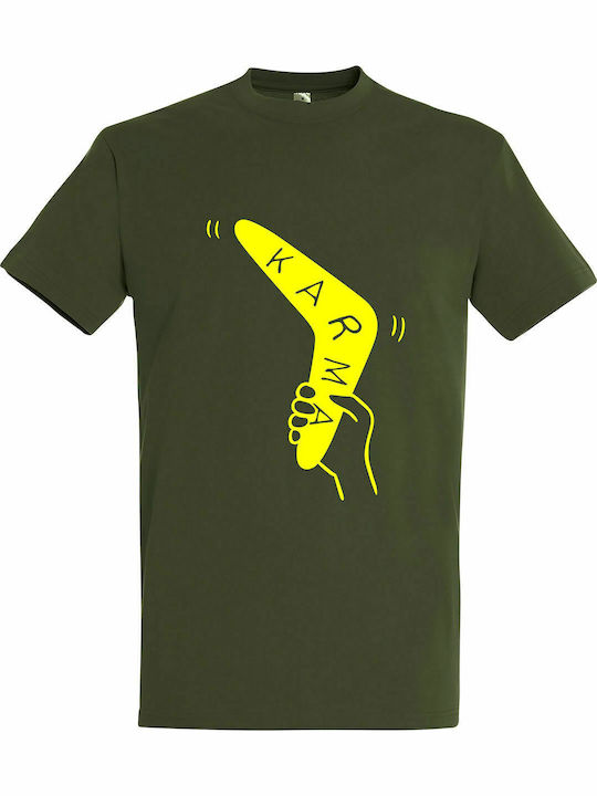 T-shirt Unisex " Karma ist eine Schlampe ", Armee