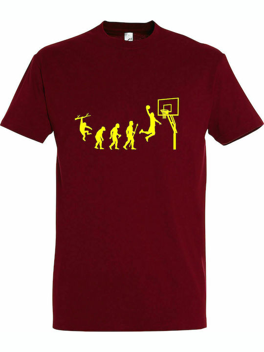 T-shirt Unisex "Basketball Evolution", Chili
