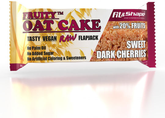 Fit Μπάρα Ενέργειας / Βρώμης / Raw / Flapjack με Dark Cherries 80gr