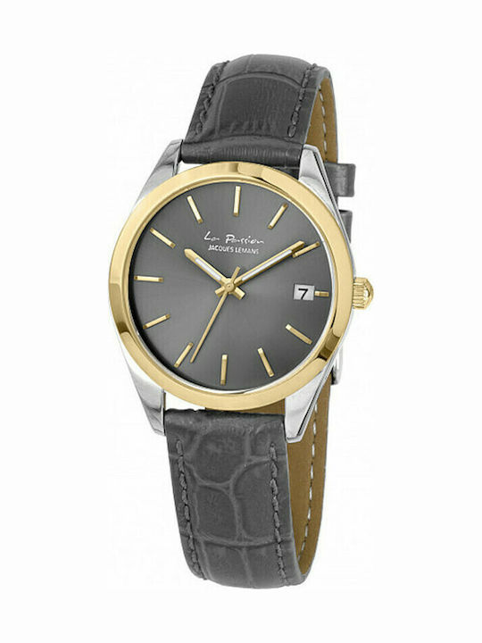 Jacques Lemans La Passion Γυναικείο Ρολόι 34mm Μπαταρίας με Γκρι Δερμάτινο Λουράκι