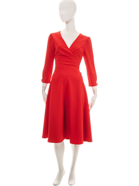Φόρεμα κρουαζέ NISSA / Κόκκινο