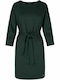 Volcano G‑ROSABEL Warm dress with small pattern and belt - Green