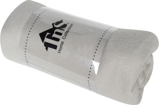 TnS Κουβέρτα Fleece Μονή 150x220εκ. Γκρί Ανοιχτό