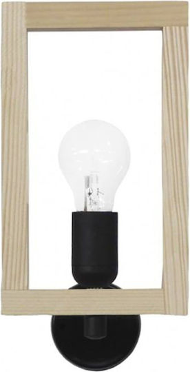 Heronia SAM-01ΑΡ Vintage Lamp Wall with Socket E27 Brown 15x15x30cm