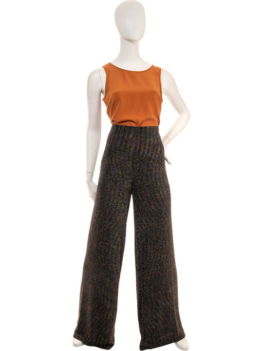 Women's High-waisted Fabric Trousers Gold