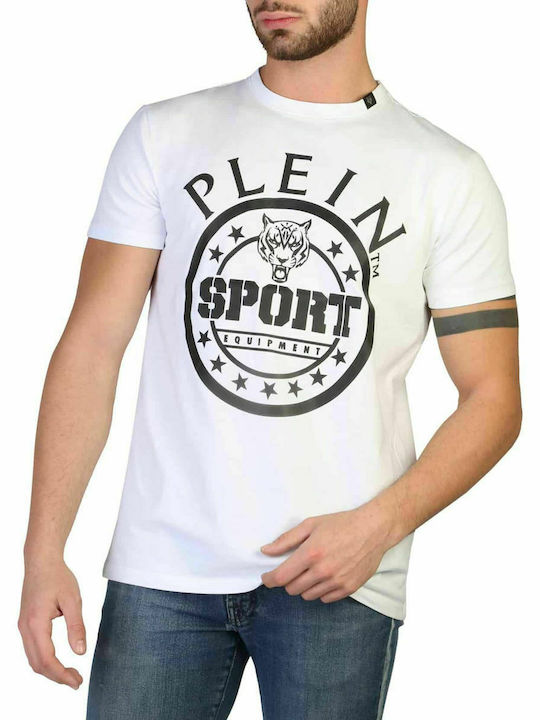 Plein Sport T-shirt Bărbătesc cu Mânecă Scurtă Alb