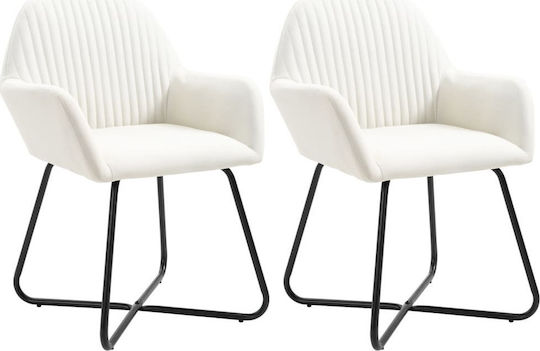 Chairs Dining Room 61x61x84cm 2pcs Cream