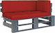 Ecksofa Außenbereich aus Paletten mit Kissen 110x65x55cm
