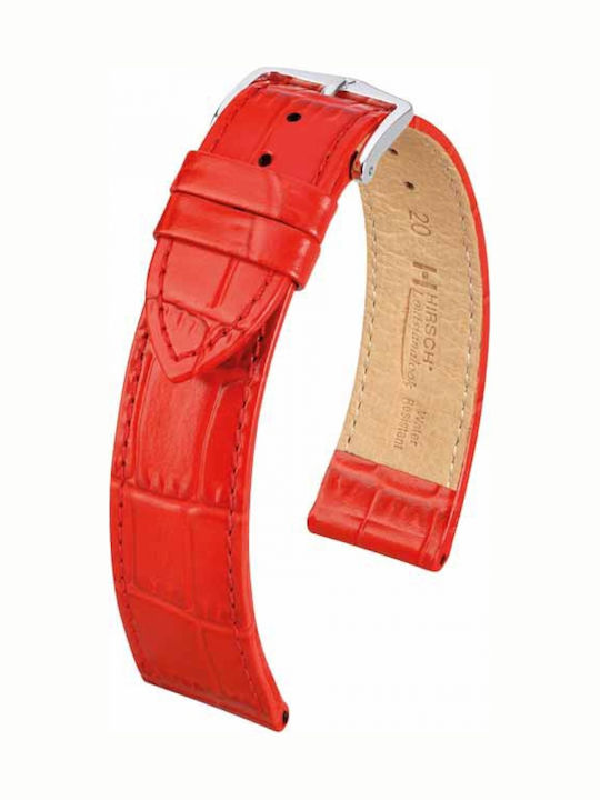 Hirsch Lousianalook Leather Strap Red 20mm