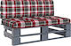 Zweisitziges Sofa Außenbereich aus Paletten mit Kissen 110x65x55cm