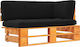 Ecksofa Außenbereich aus Paletten mit Kissen 110x65x55cm