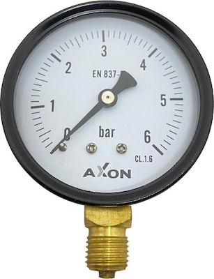 Axon Μανόμετρο Νερού Φ63mm 1/4" 0-6bar