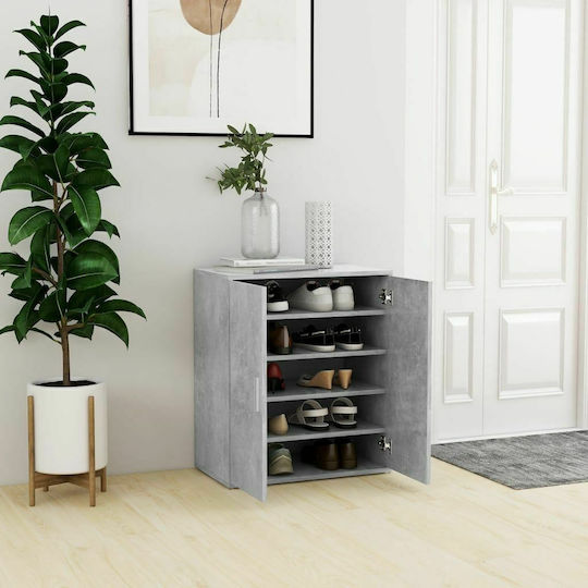 Ξύλινη με 5 Ράφια Γκρι Σκυροδέματος 60x35x70cm 808922