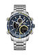 Naviforce Men's Watch 45mm Chronograph Battery with Silver Metal Bracelet