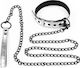 Lovetoy Bondage Fetish Metallic Pup Collar With Leash Κολάρο Silver