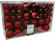 Ornament suspendat Glob Plastic Burgundy Set 100buc