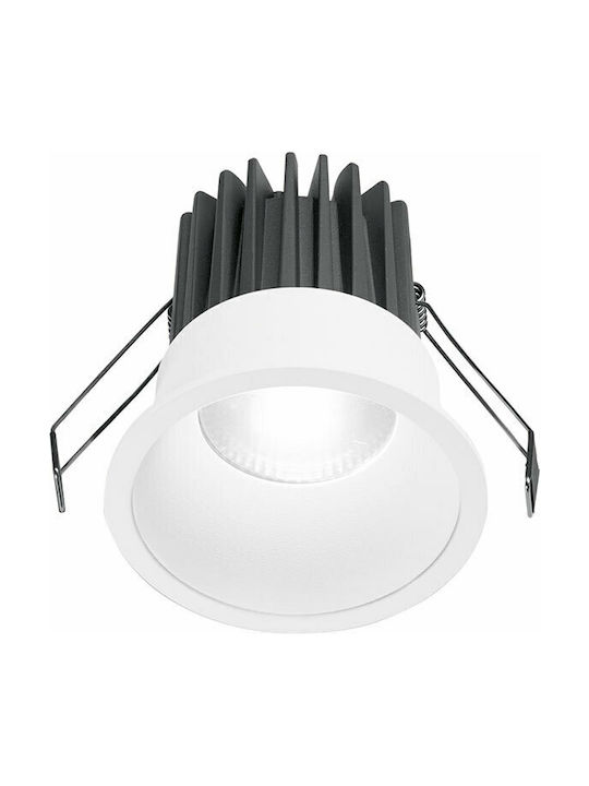 Gea Luce Celia Rund Metallisch Einbau Spot mit integriertem LED und Warmweißes Licht Weiß 8.5x8.5cm. 1Stück