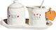 Porcelain Milk Jug - Sugar Bowl Set White 2pcs