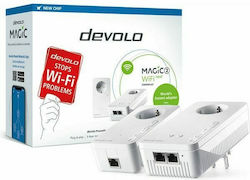 Devolo Magic 2 WiFi Next Powerline Διπλού Kit για Ασύρματη Σύνδεση Wi‑Fi 6 με Passthrough Πρίζα και 2 Θύρες Gigabit Ethernet