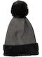 Pom Pom Beanie Beanie Knitted in Black color