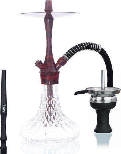 Aladin Single Hookah Alux 380 Red Black 38cm
