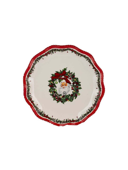 TnS Christmas Platter Ceramic Red L25xW25xD25cm.