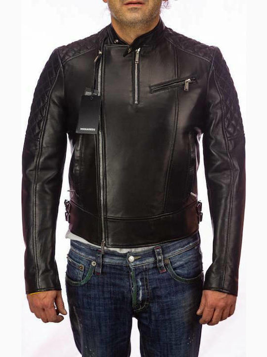 Δερμάτινο Μπουφάν Biker Μαύρο
