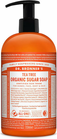 Dr Bronner's 4 in 1 Tea Tree Organic Sugar Soap Bubble Bath with Tea Tree Moisturizing 710ml