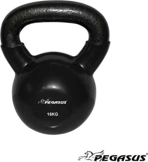 Pegasus Kettlebell Βινυλίου 16kg Μαύρο