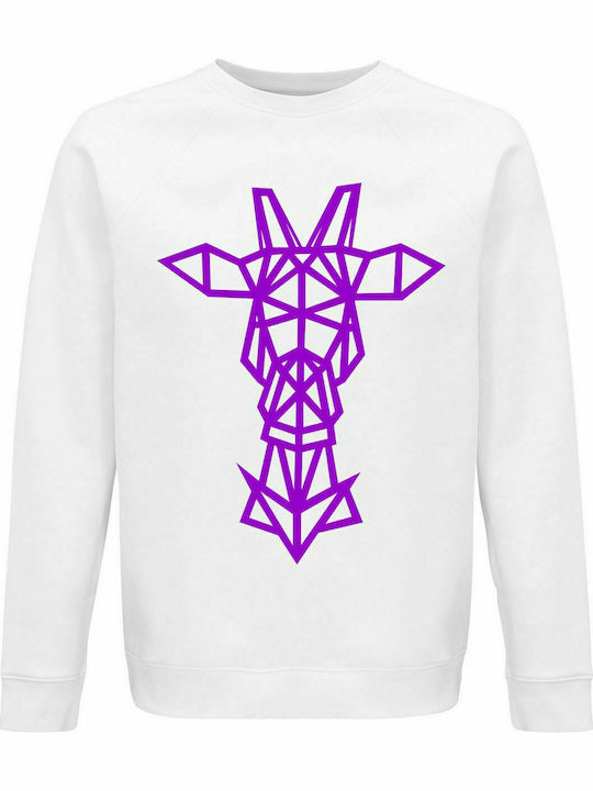 Sweatshirt Unisex, Organic " Reindeer Origami ", White