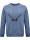 Sweatshirt Unisex, Organic " Animal Deejay ", Blue