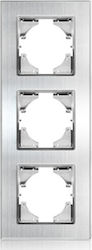 Lineme Switch Frame 3 Positions Vertical Installation in Silver Color 50-00127-18