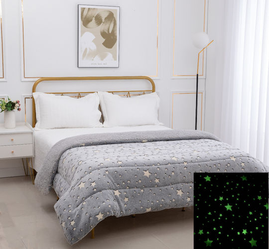 Silk Fashion Kids Duvet Cover Glow in the Dark Single Star Gray 170x220cm Silk Fashion Kids Duvet Cover Glow in the Dark Single Star Gray 170x220cm