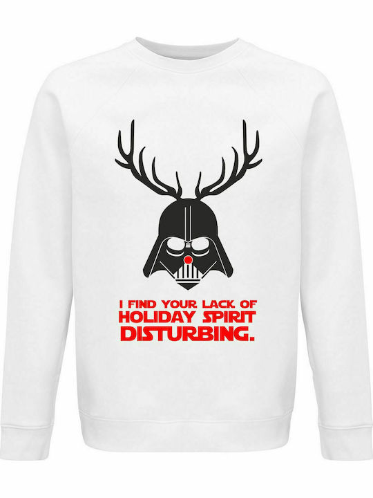 Sweatshirt Unisex, Organic " Darth Father Christmas Edition ", White
