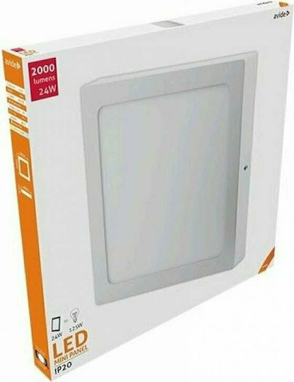Avide ACSMNW-S-24W-ALU Square Outdoor LED Panel 24W with Natural White Light 4000K 30x30cm