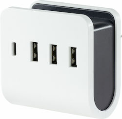 REV Steckdose mit 4 USB-Anschlüssen