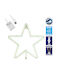 GloboStar Plastic Illuminated Christmas Decorative Pendant Star 27.5x1.5x27.5cm White