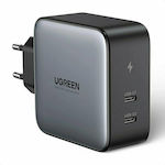 Ugreen Φορτιστής Χωρίς Καλώδιο με 2 Θύρες USB-C 100W Quick Charge 4.0 / Power Delivery Μαύρος (CD254)