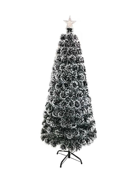 SDS-7002-035 Snowy Christmas Green Tree with Metallic Base H210pcs with Multicolored Lights