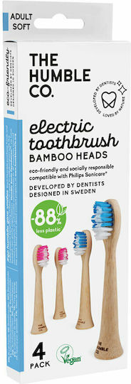 The Humble Co. Electric Toothbrush Bamboo Heads Electric Toothbrush Replacement Heads 4pcs